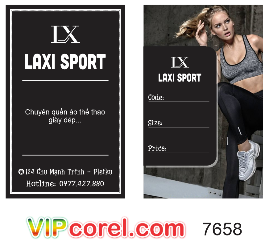 Mẫu mác quần áo thời trang Laxi sport file corel