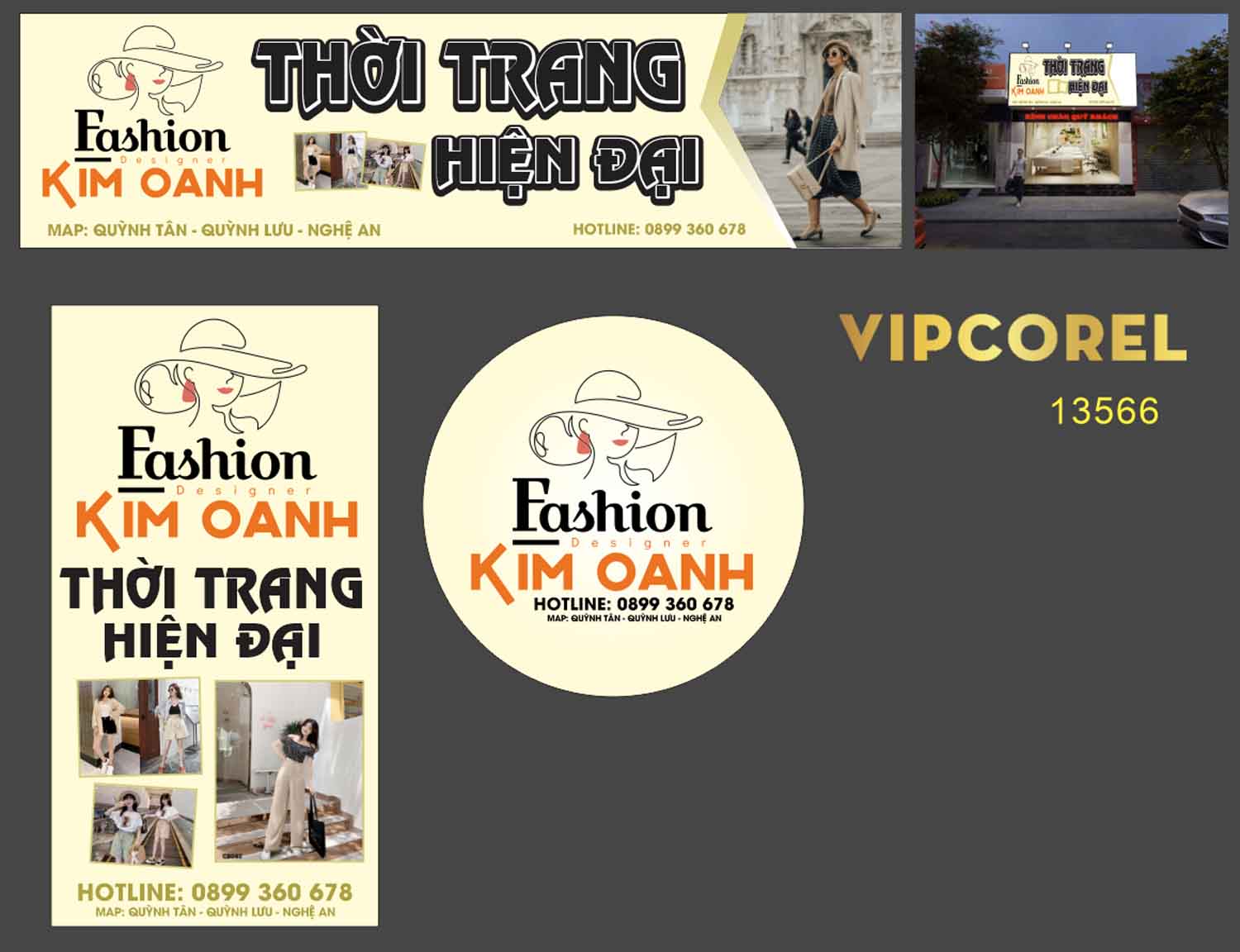 Biển QC Fashion Kim Oanh – thời trang hiện đại file corel