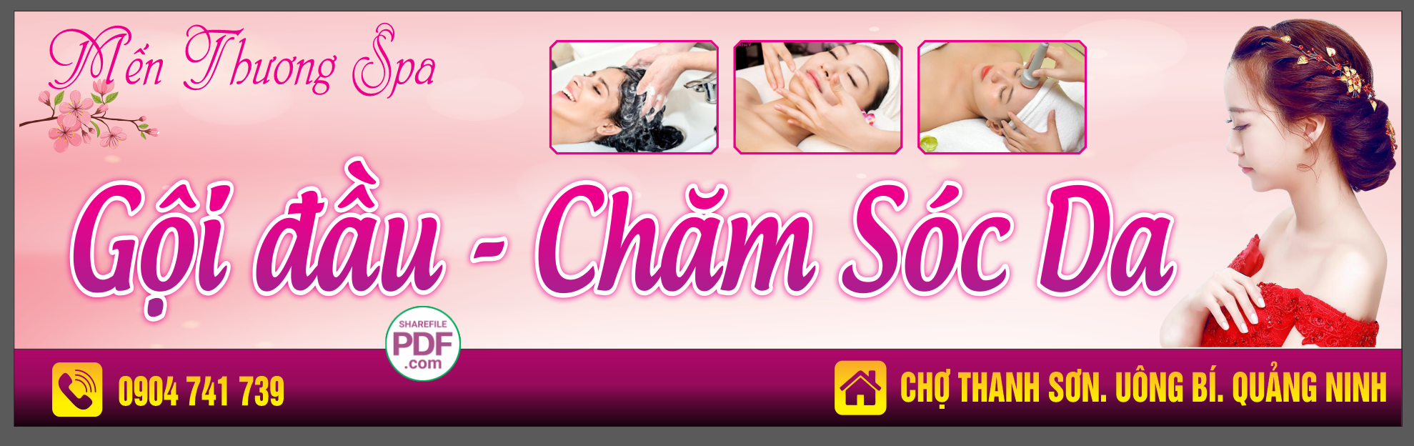 Biển Mến Thường Spa – Gội đầu – Chăm sóc da file PDF & CDR