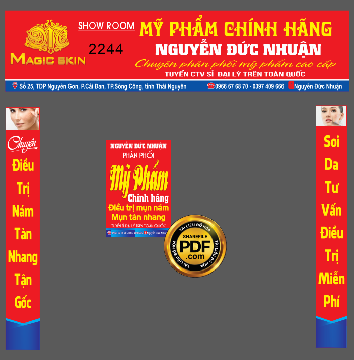 Market biển quảng cáo Mỹ phẩm chính hãng Nguyễn Đức Thuận file CDR