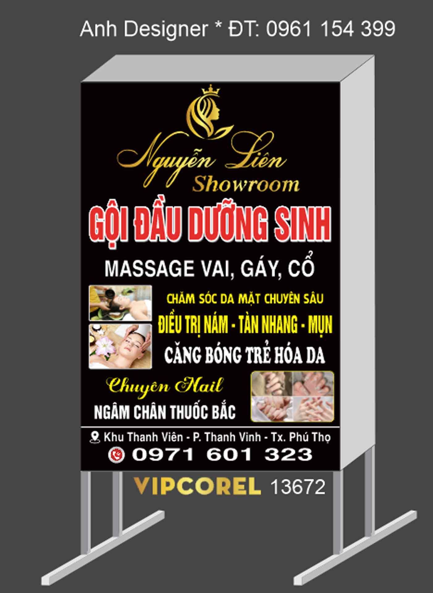 Biển vẫy quảng cáo Nguyễn Liên Spa file corel