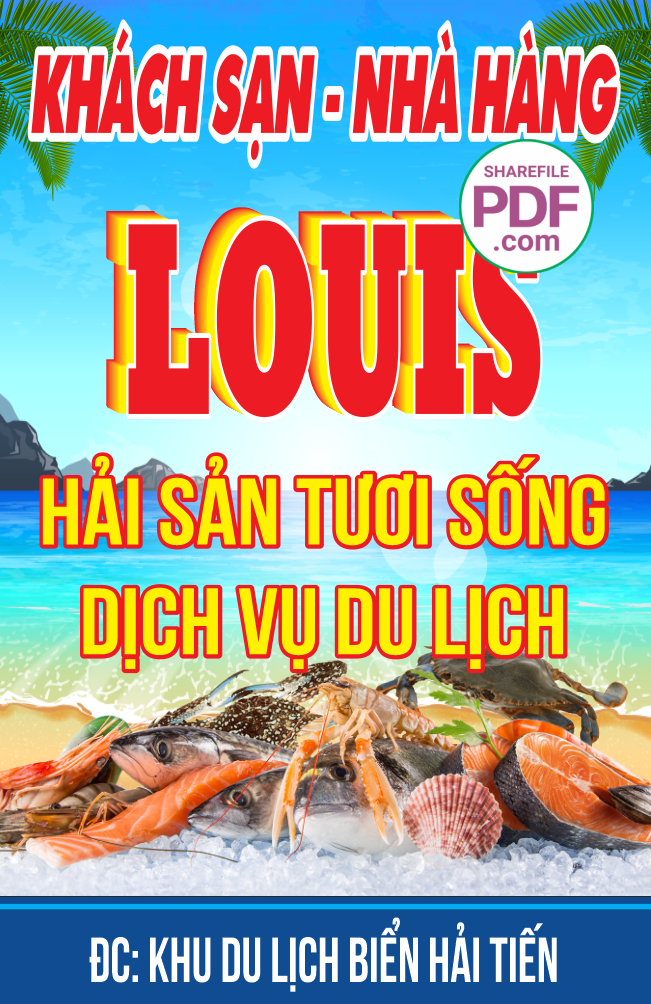 Biển nhà hàng Louis – hải sản tươi sống file PDF & CDR