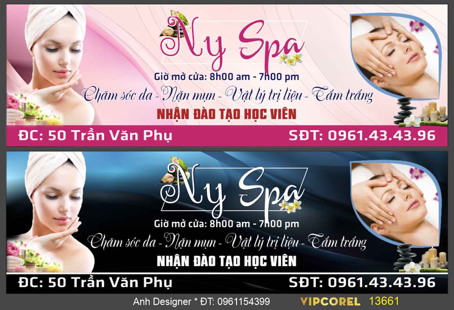 Biển quảng cáo Ny Spa – chăm sóc da file corel