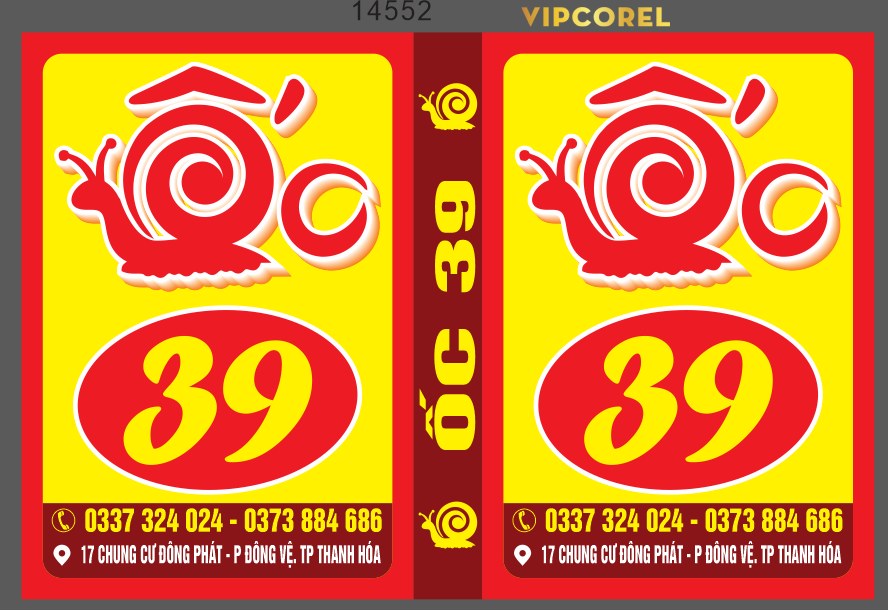 Biển vẫy quảng cáo Ốc 39  file corel