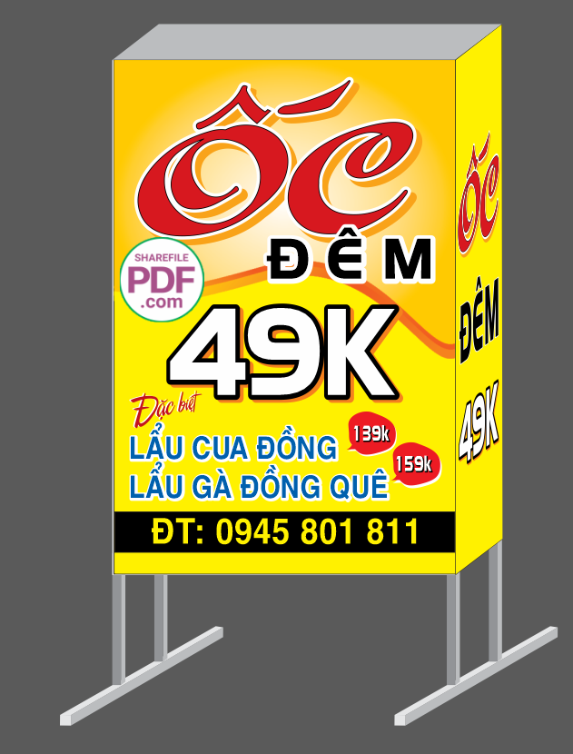 Biển ốc đêm 49k – lẩu cua đồng file PDF & CDR
