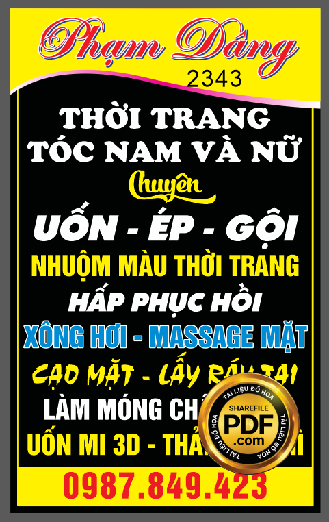 Market Phạm Dâng – thời trang tóc nam và nữ file CDR