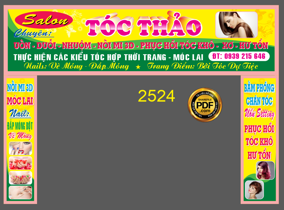 Market biển quảng cáo Salon Tóc Thảo file corelDRAW x5