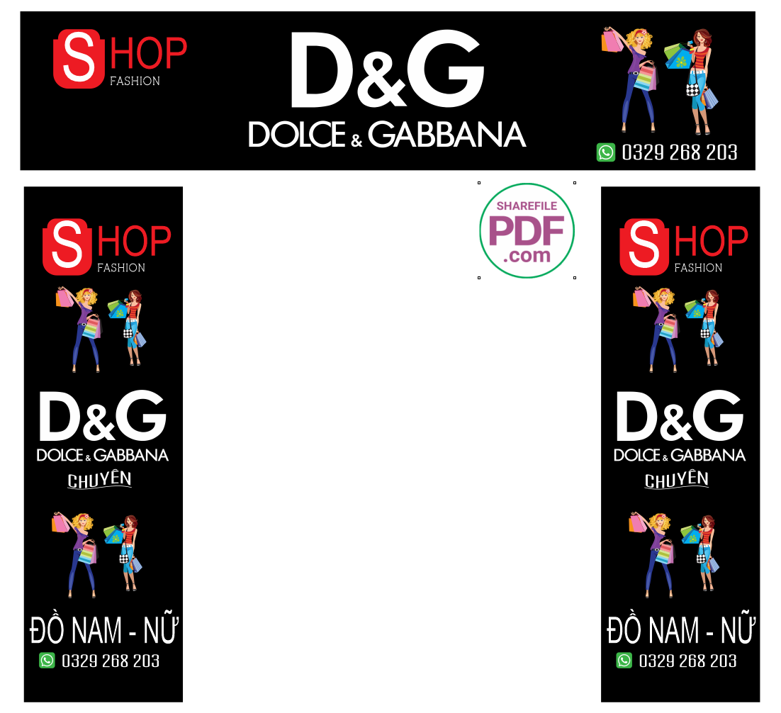 Biển Shop D&G dolce & Gabbana fashion file PDF & CDR