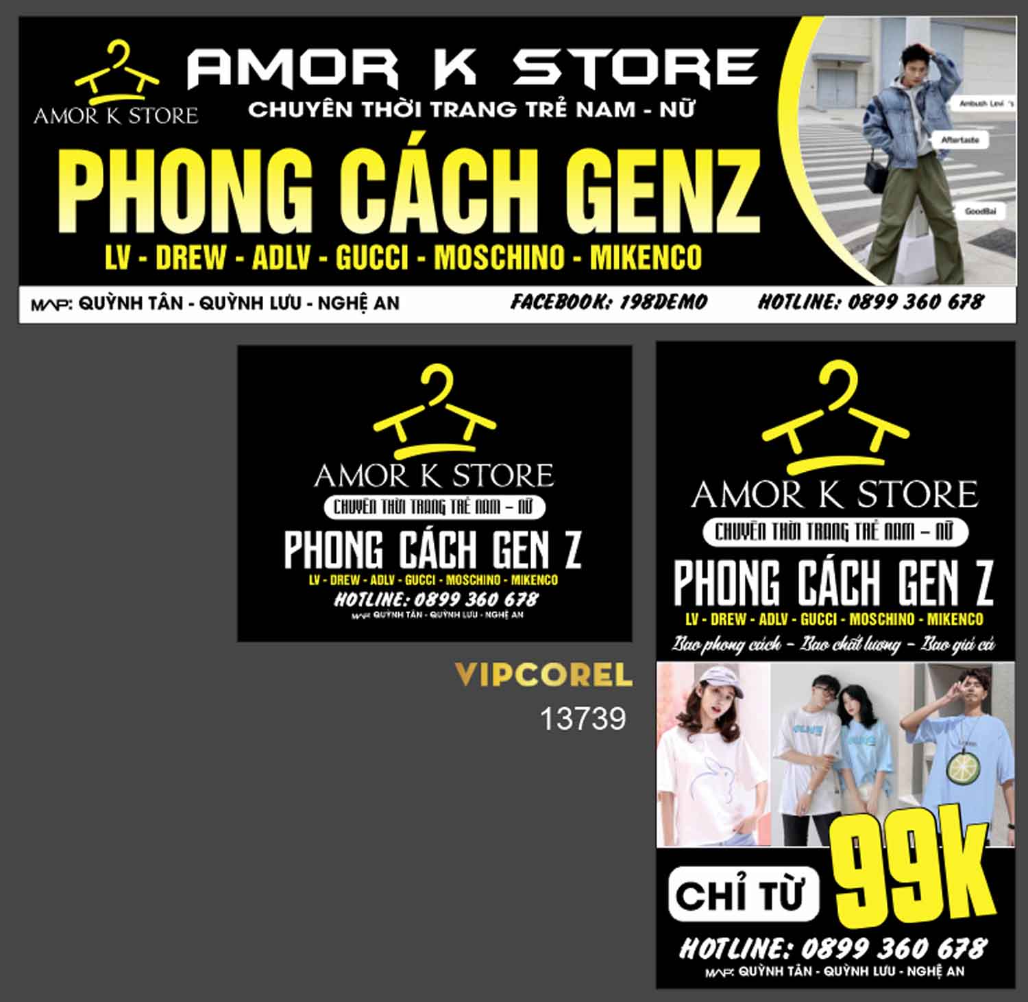 Biển QC chuyên thời trang nam nữ GENZ file corel