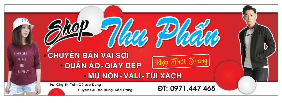 Biển Shop Thu Phấn – Quần áo – giày dép – vải sợi file PDF & CDR