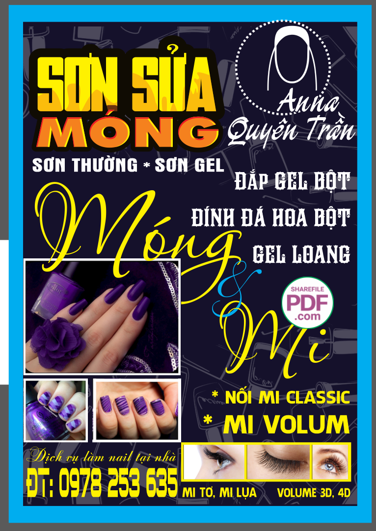 Biển vẫy Sơn sửa móng – Sơn thường – Sơn gel file PDF & CDR