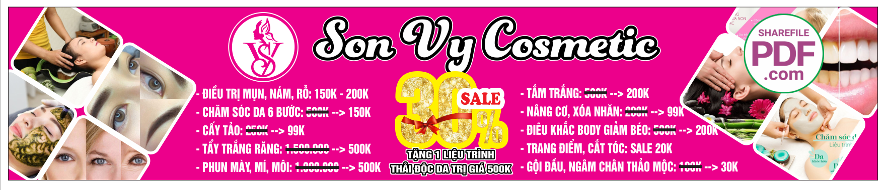 Biển Sơn Vi cosmetic – trị mụn – gội đầu file PDF & CDR
