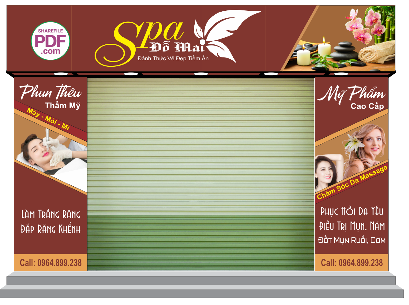 Biển Spa Đỗ Mai – Phun thêu thẩm mỹ file PDF & CDR