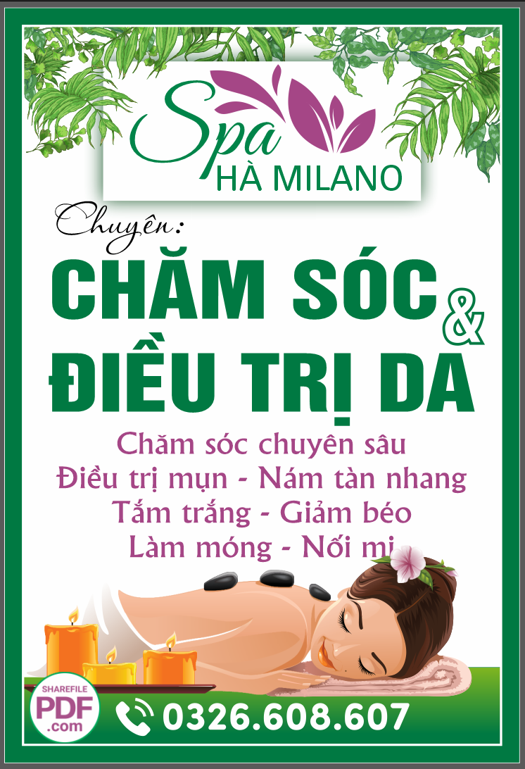 Biển Spa Hà milano – Chăm sóc điều trị da file PDF & CDR