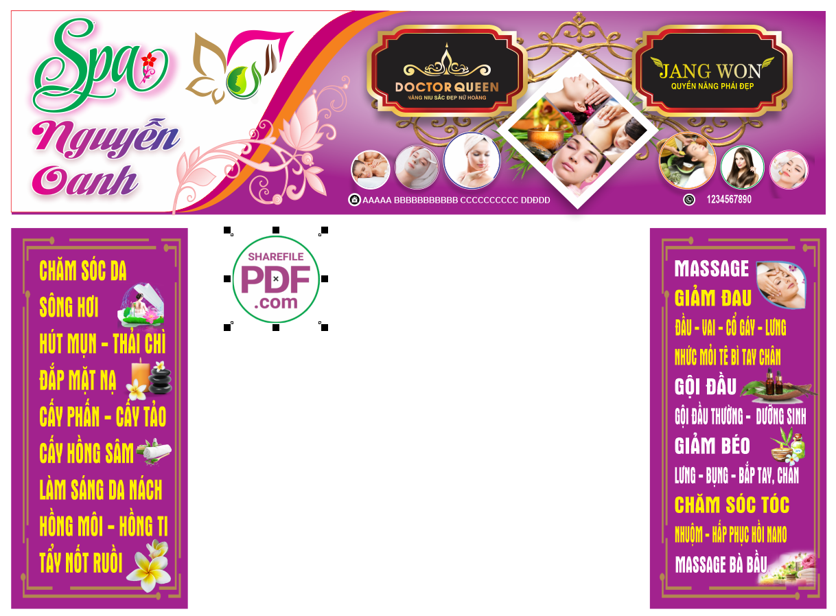 Biển Spa Nguyễn Oanh – chăm sóc da file PDF & CDR
