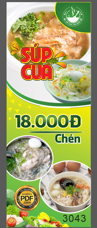 Market standee Súp Cua Tân Định khuyễn mãi file Corel