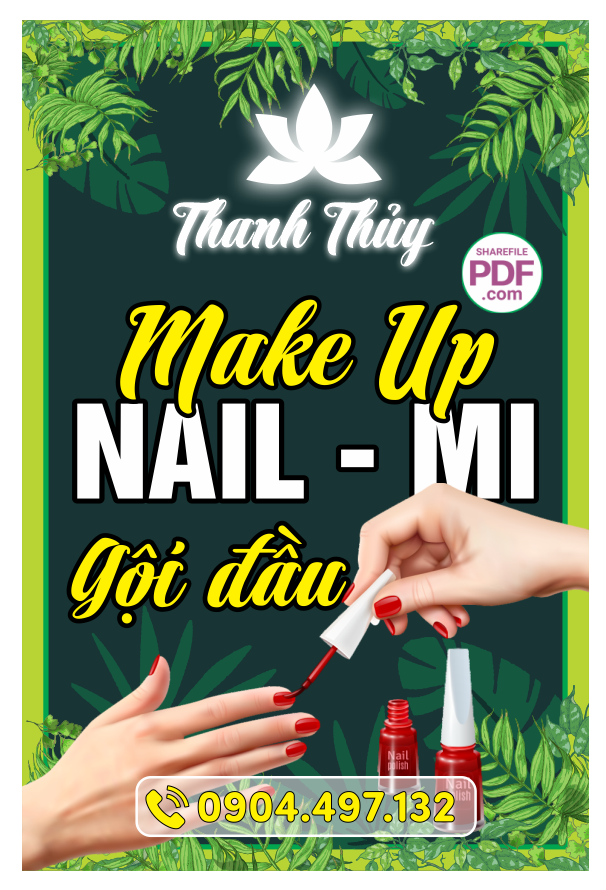 Biển Thanh Thủy Make Up – Nail – Mi – gội đầu file PDF & CDR