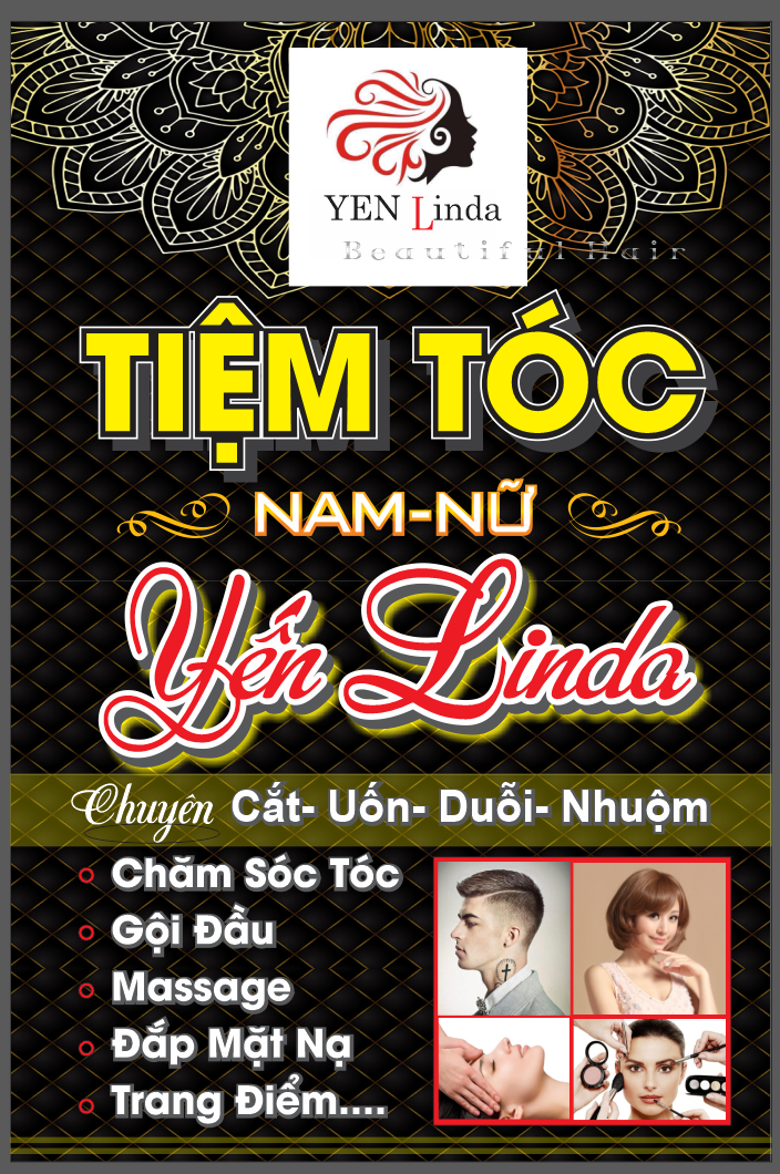 Biển vẫy tóc Yen Linda Tiệm tóc Nam Nữ file PDF & CDR
