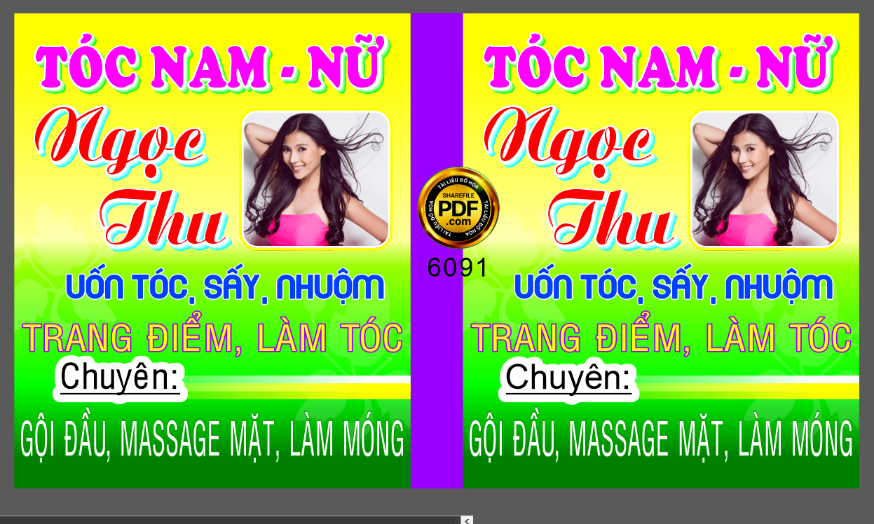 Biển vẫy tóc nam – nữ Ngọc Thu file corel