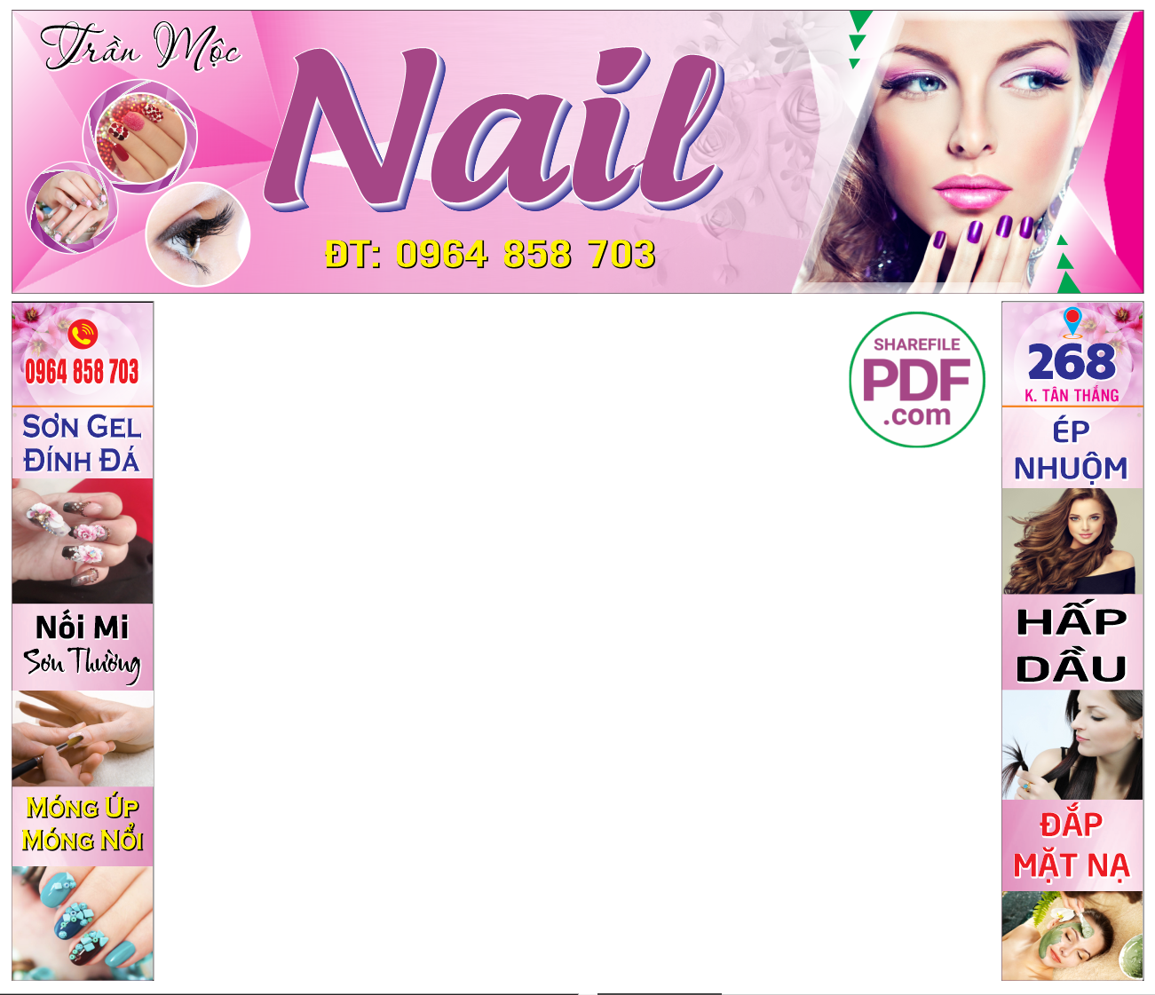 Biển Trần Mộc – Nail – Sơn gel – đính đá file PDF & CDR