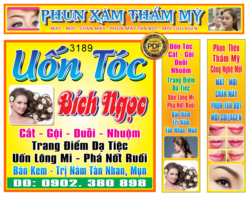 Market bảng biển Uốn Tóc Bích Ngọc file Corel