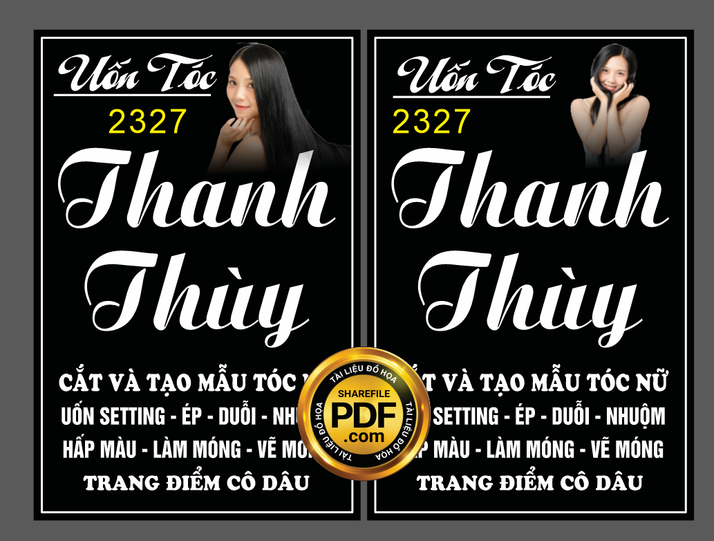 Biển vẫy Uốn tóc Thanh Thùy –  tạo mẫu tóc file CDR