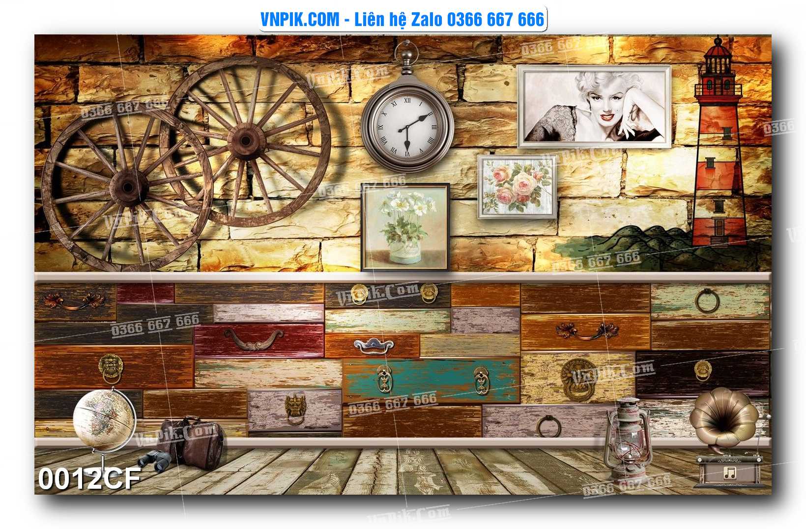 Tranh tường trang trí quán cà phê – trà chanh – trà sữa mã 0012CF
