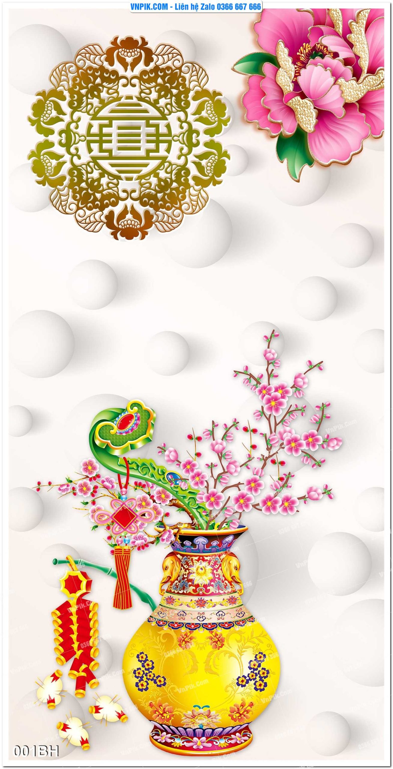 Tranh bình hoa nghệ thuật 001BH