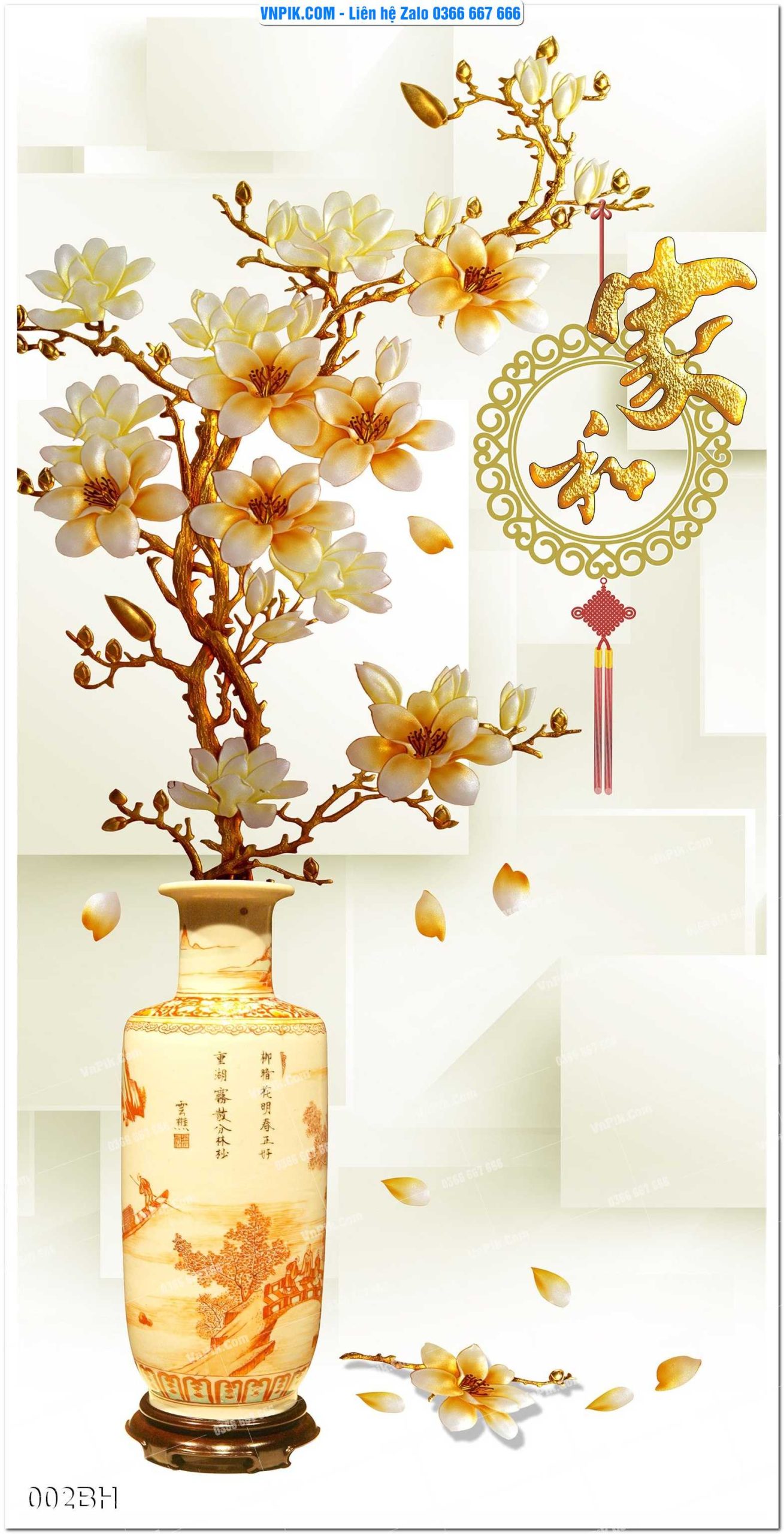 Tranh bình hoa nghệ thuật 002BH