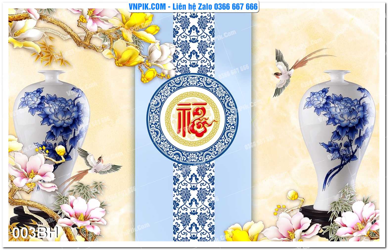 Tranh bình hoa nghệ thuật 003BH
