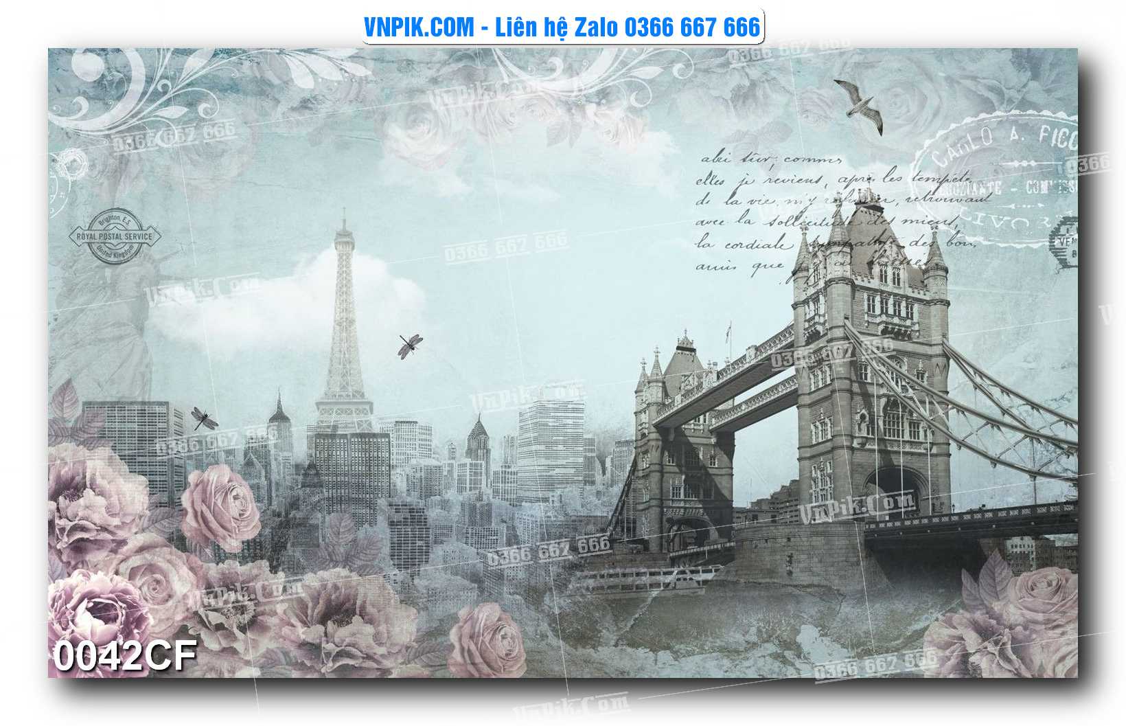 Tranh tường trang trí quán cà phê – trà chanh – trà sữa mã 0042CF