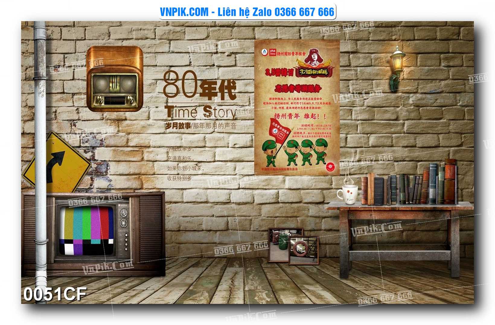 Tranh tường trang trí quán cà phê – trà chanh – trà sữa mã 0051CF