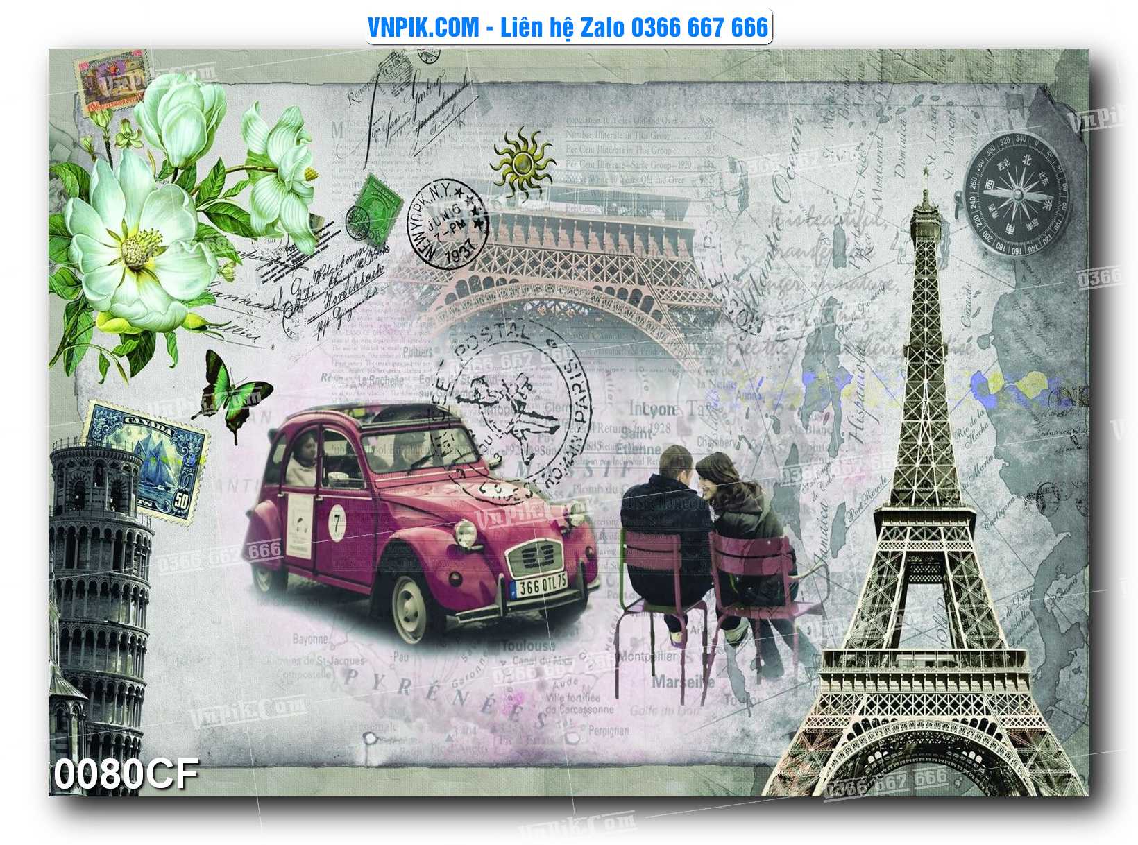 Tranh tường trang trí quán cà phê – trà chanh – trà sữa mã 0080CF