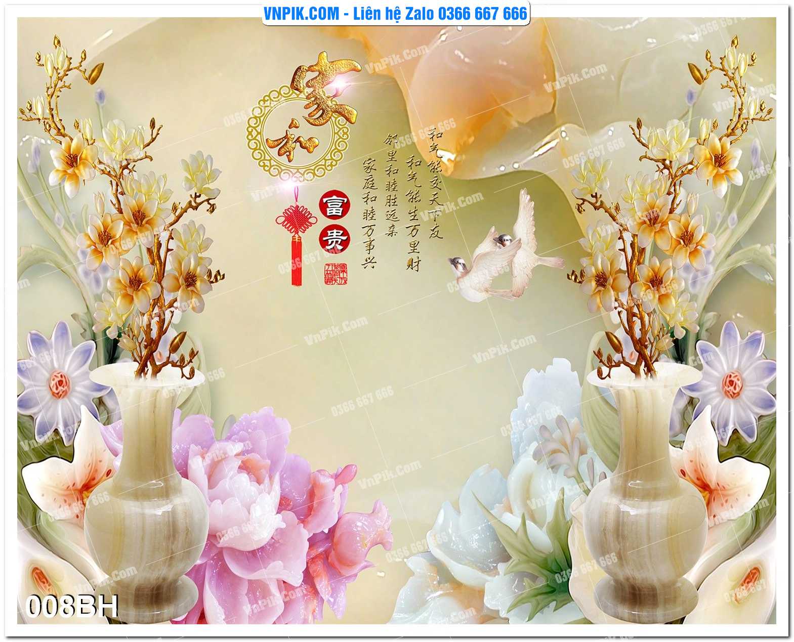 Tranh bình hoa nghệ thuật 008BH