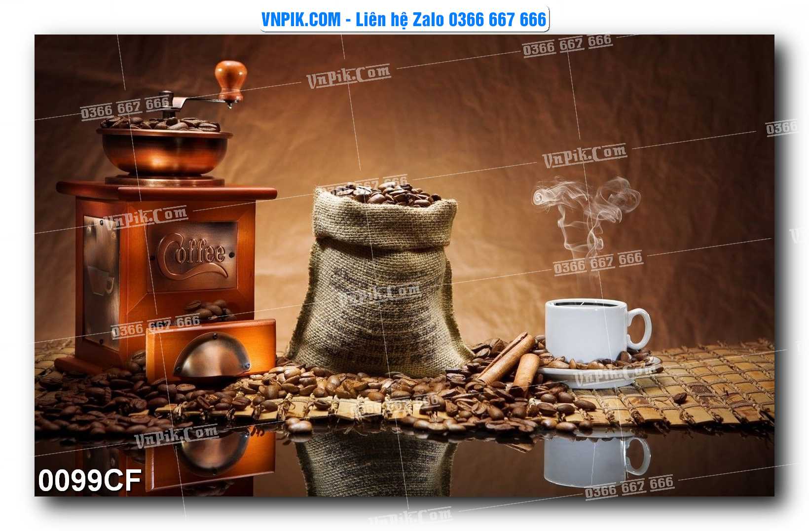 Tranh tường trang trí quán cà phê – trà chanh – trà sữa mã 0099CF