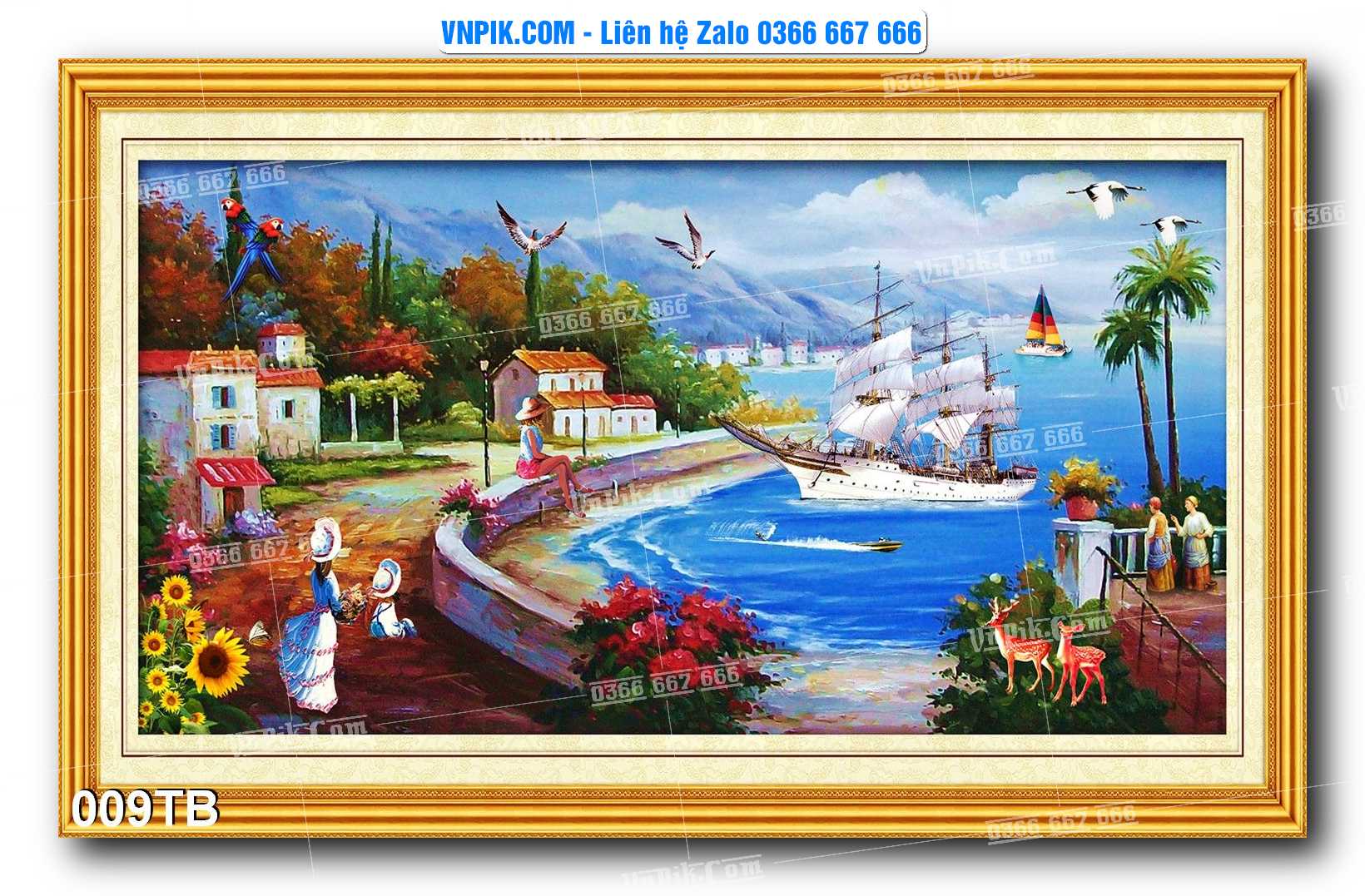 Tranh thuận buồm xuôi gió file PSD mẫu 009TB