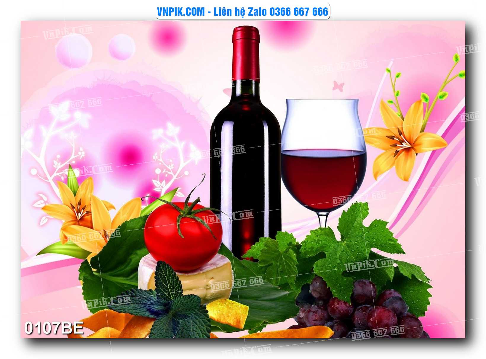 Tranh treo tường trang trí phòng bếp đẹp mã 0107BE