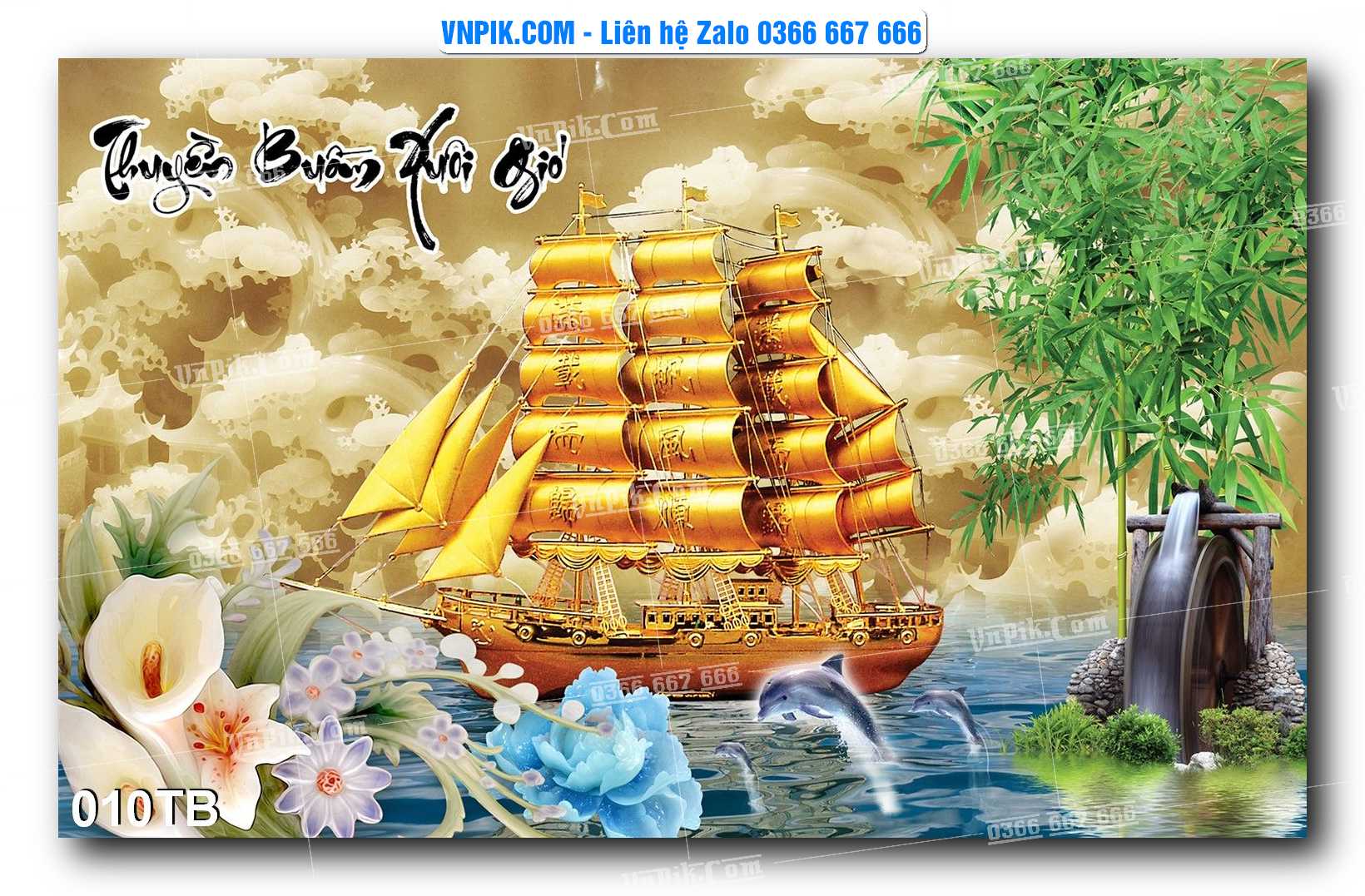 Tranh thuận buồm xuôi gió file PSD mẫu 010TB