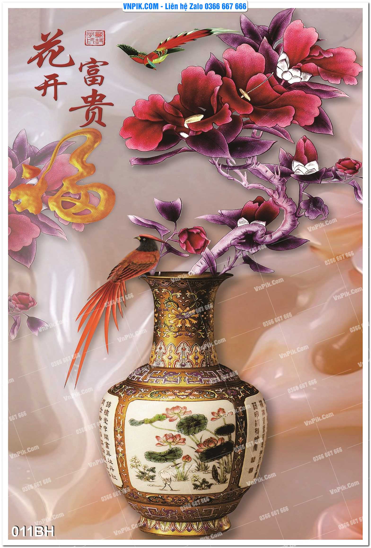 Tranh bình hoa nghệ thuật 011BH