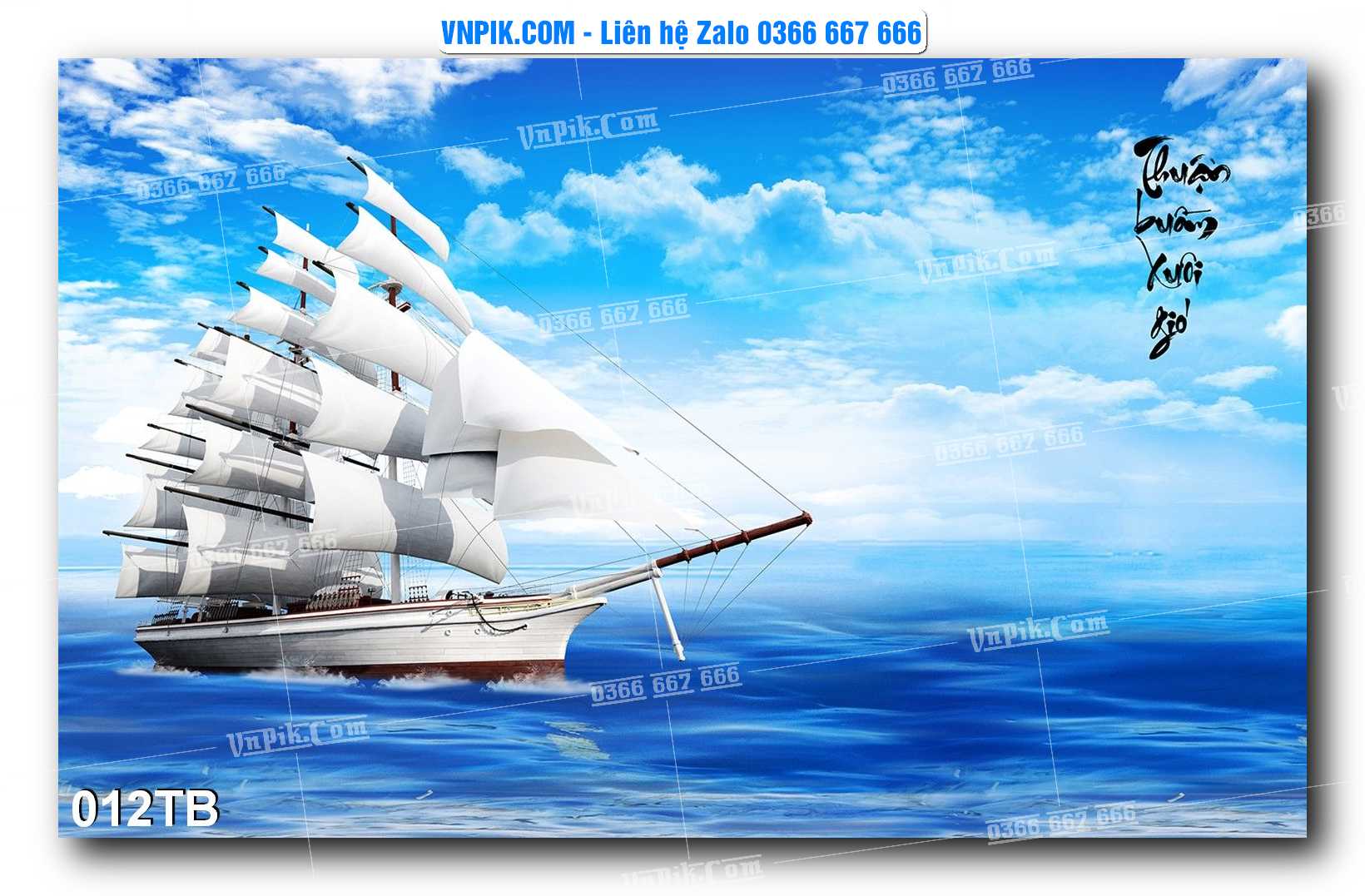 Tranh thuận buồm xuôi gió file PSD mẫu 012TB