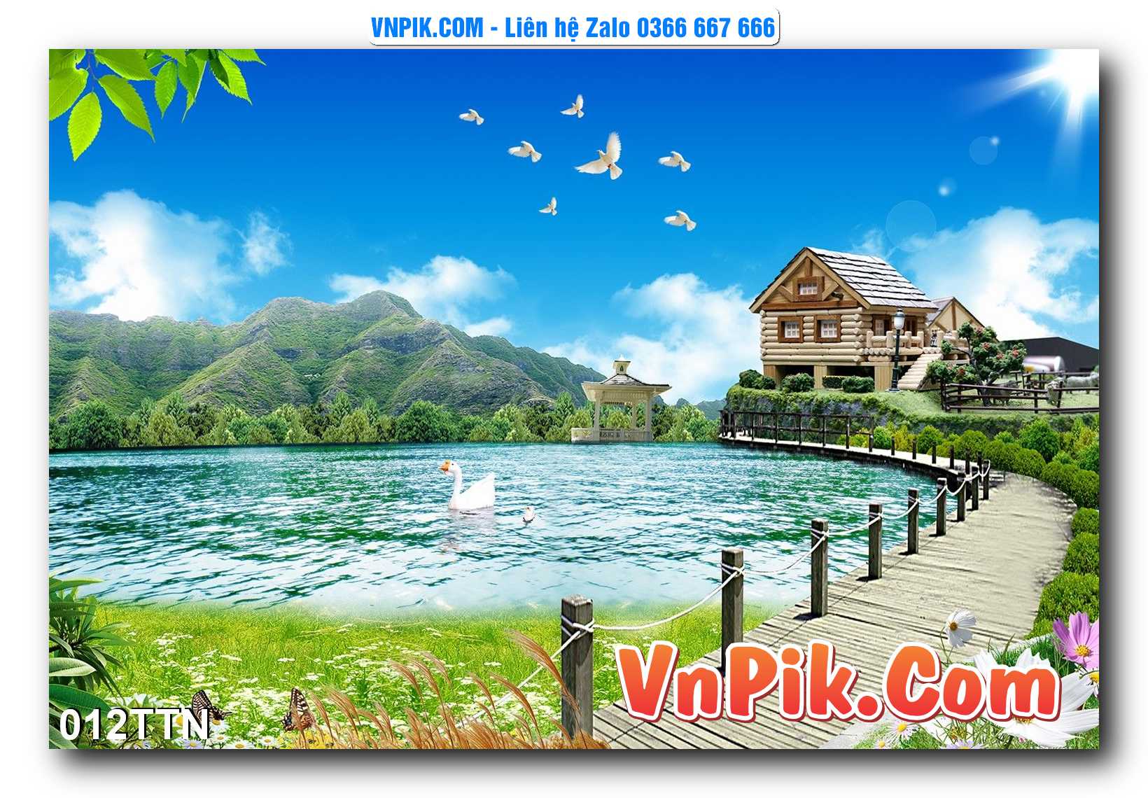 Tranh thác nước – Tranh phong thủy – Tranh treo tường mã 012TTN