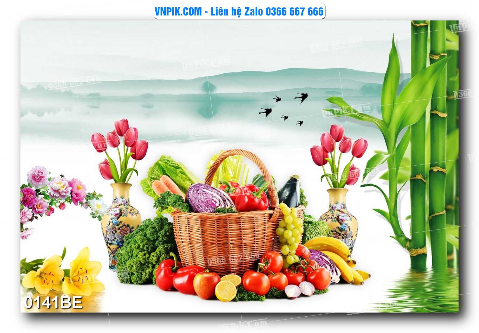 Tranh treo tường trang trí phòng bếp đẹp mã 0141BE