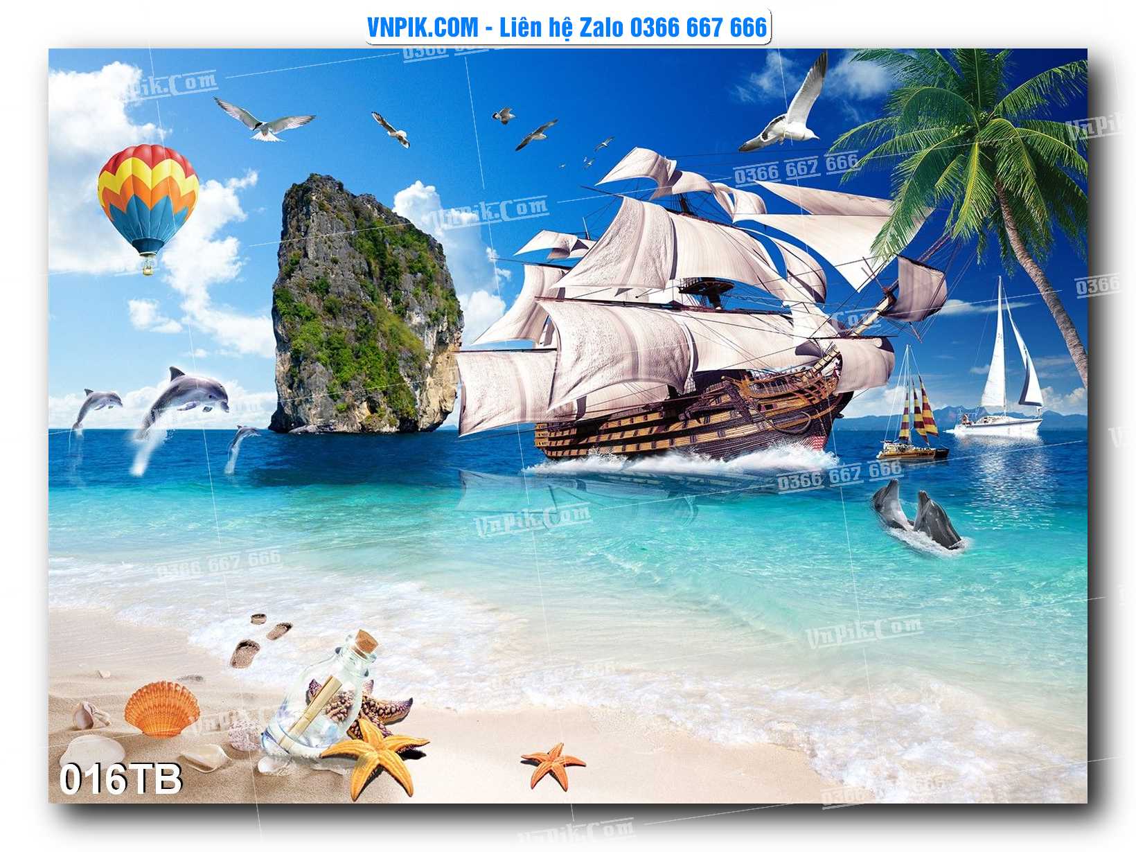 Tranh thuận buồm xuôi gió file PSD mẫu 016TB