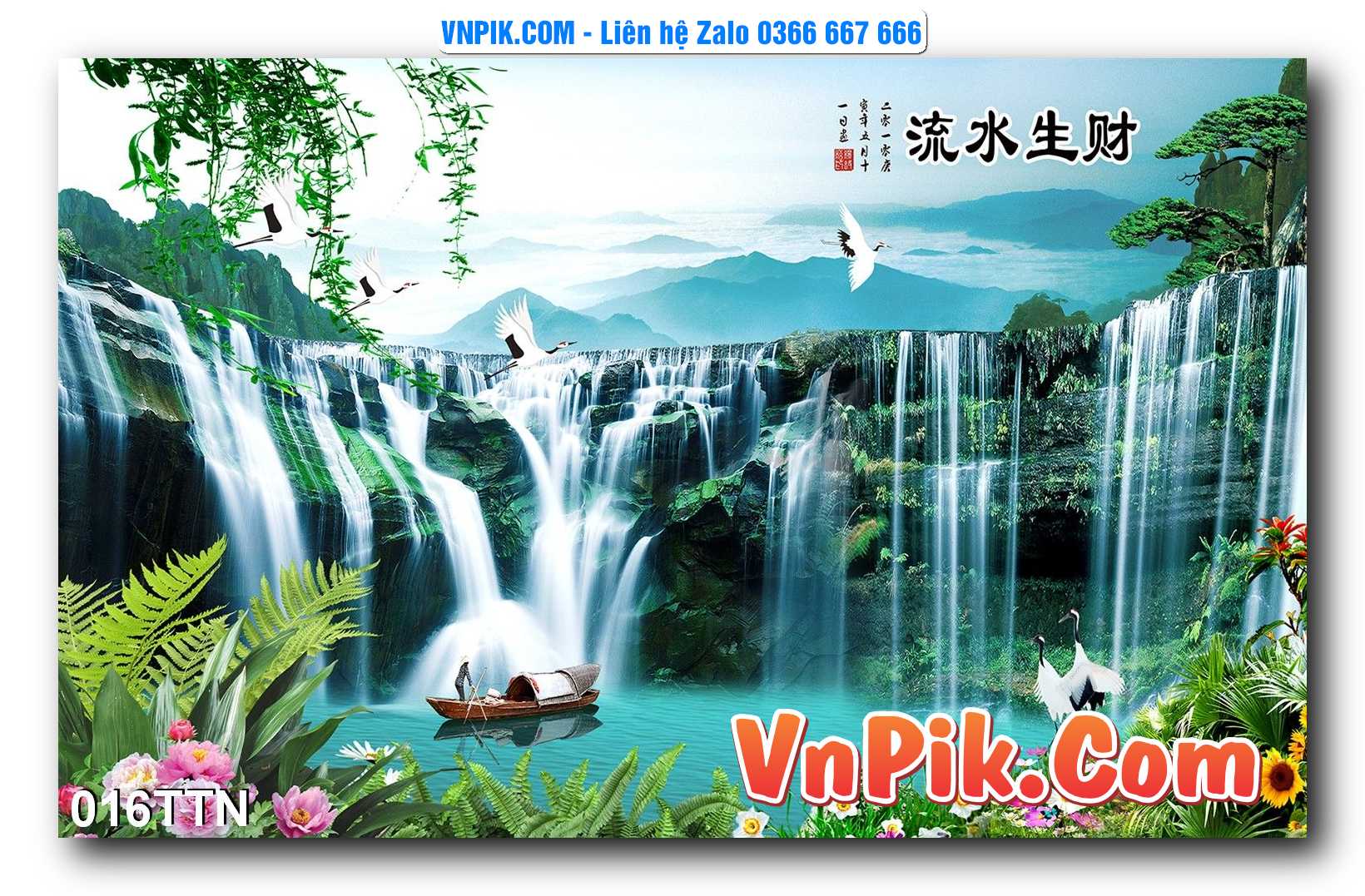 Tranh thác nước – Tranh phong thủy – Tranh treo tường mã 016TTN