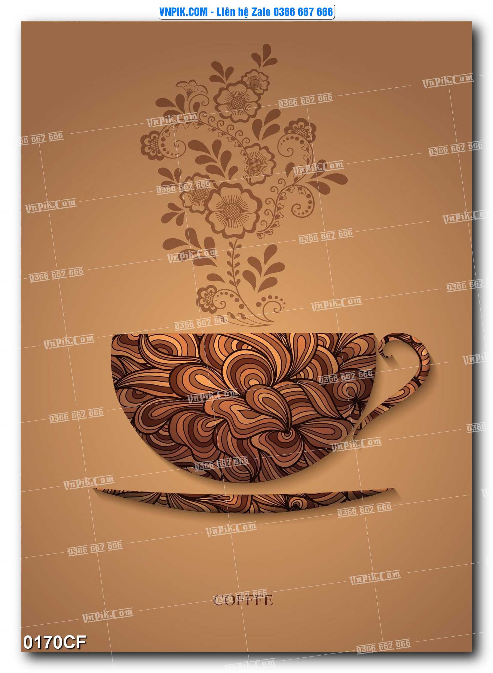 Tranh tường trang trí quán cà phê – trà chanh – trà sữa mã 0170CF