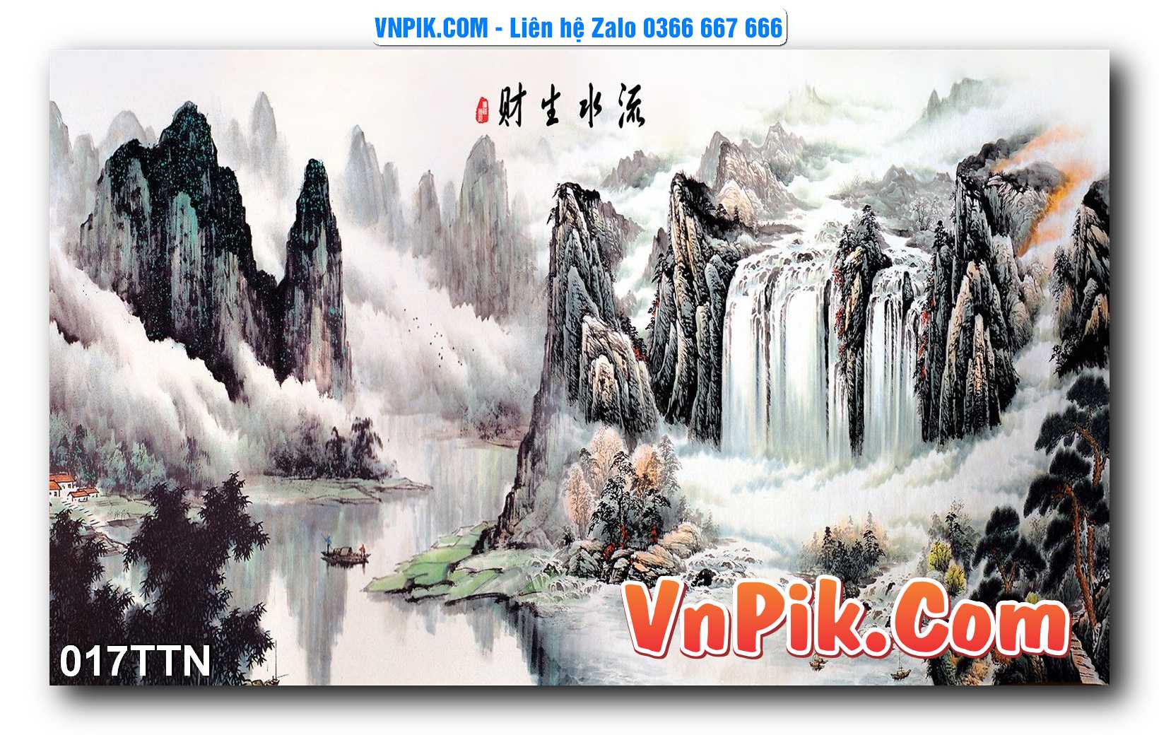 Tranh thác nước – Tranh phong thủy – Tranh treo tường mã 017TTN