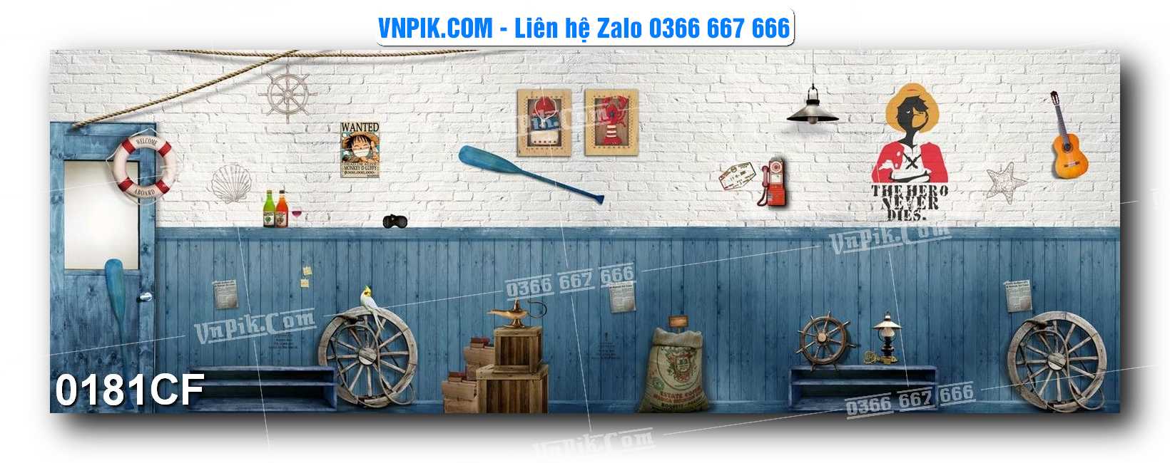 Tranh tường trang trí quán cà phê – trà chanh – trà sữa mã 0181CF