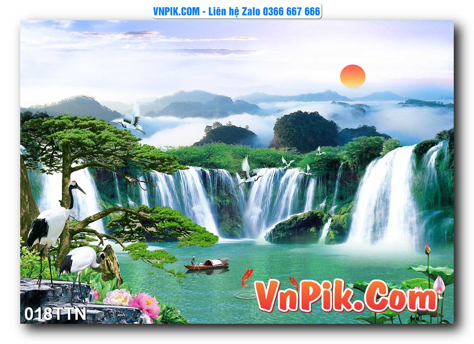 Tranh thác nước – Tranh phong thủy – Tranh treo tường mã 018TTN