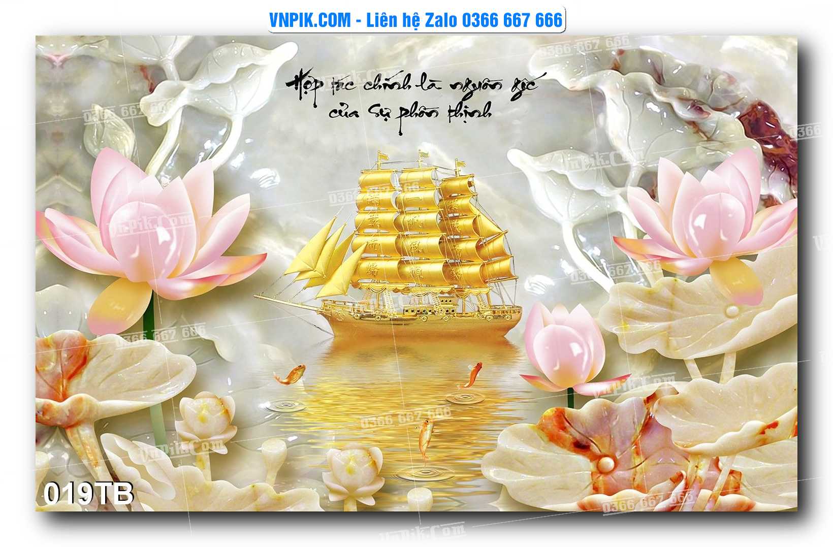 Tranh thuận buồm xuôi gió file PSD mẫu 019TB