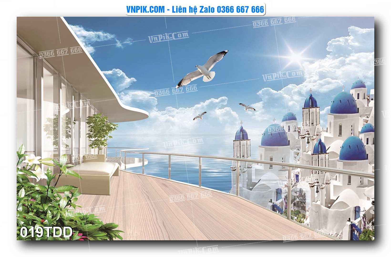 Tranh đại dương – cá heo 3D – tranh bể cá 019TDD